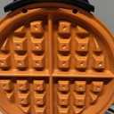 Gourmia Belgian Waffle Maker  Compact Design with Upright Storage, Adjustable Browning, and Easy-Clean Nonstick Ceramic Plates, Stainless Steel