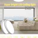 12 Inch Flush Mount Ceiling Light, 24w Led Ceiling Light, 3000k/4000k/6000k Selectable 2520lm Ceiling Lights, Super Slim Led Light Fixture For Bedroom Kitchen Living Dining Room Office (White)
