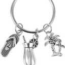 5 x KESYOO Car Key Chain Car Key Chain Hawaii Theme Keychain Alloy Tropical Tree Flip- Flops Cocktail Pendant For Summer Beach Pool Party Backpack