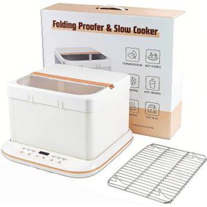 Foldable Bread Proofing Box, 32-248℉ Adjustable Temp Slow Cooker with 24H Timer, Multifunctional Dough Proofer for Sourdough, Yogurt, Fermentation & Low-Temperature Cooking