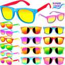 Metemot Kids Sunglasses Bulk Party Favors for Kids 4-8 & 3-5, 16 Packs Boys Girls Sunglasses with UV 400 Protection, Neon Toddler Sunglasses for Kids Birthday, Pool Beach Party Favors