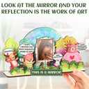 Galentines Day Gift for Best Friend  Cute Forest Animals DIY Desk Decor with Mirror, You Are Gorgeous Self Love Table Ornament, Easy-to-Assemble Wooden Display, Encouragement Gift for Her