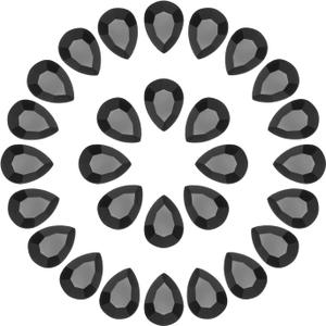 MECCANIXITY 100Pcs 13 x 18 mm Teardrop Rhinestones Acrylic Pointed Back Rhinestone Beads Gems for Jewelry Making Costume Crystal Embellishments Crafts,Black