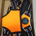 PHOEPET No Pull Dog Harness Medium Reflective Front Clip Vest with Handle,Adjustable 2 Metal Rings 3 Buckles,[Easy to Put on & Take Off](M, Orange)