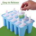 Popsicle Mold with 200 Sticks, 200 Bags, 10 Reusable Sticks, 10-Count Silicone Ice Pop Maker, Easy-Release Homemade Ice Cream Mold, Funnel and Brush