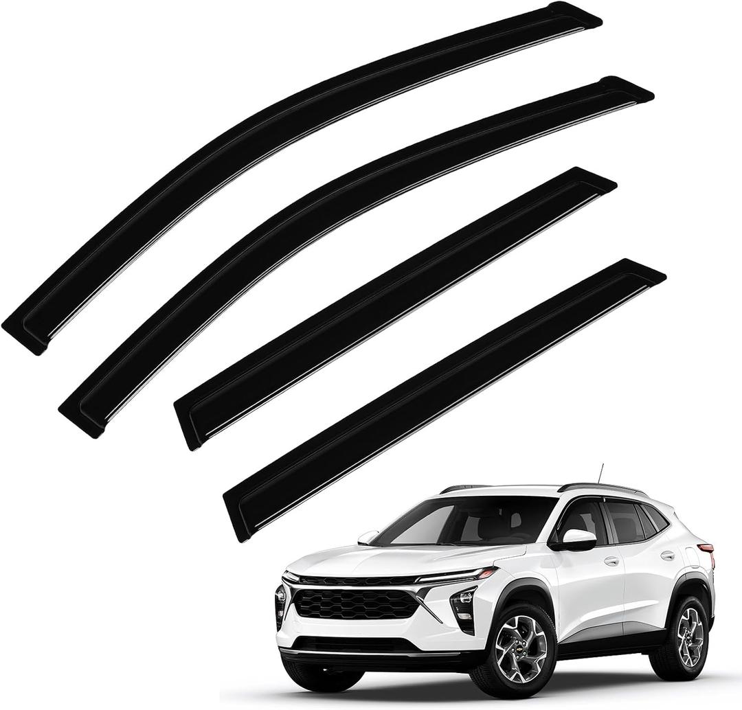 Trax Rain Guard - Window Visors for Chevrolet Chevy Trax 2024 2025 2026, Out-Channel Side Window Rain Guards for Trax Accessories, 4PCS, Black, Car Accessories