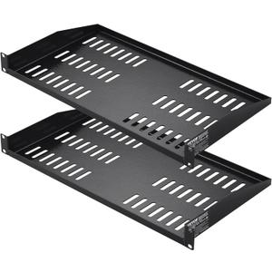 VEVOR 2PCS 1U Server Rack Shelf, Universal Vented Rack Mount Cantilever Tray for 19 inch Network Equipment Rack & Cabinet, 10" Deep Rack Mount Shelf, Weight Capacity 50 lbs Wall Mount Rack Shelf