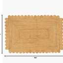 GRUHUM Scalloped Jute Area Rug 5X8ft Natural Handwoven Farmhouse Rug Large