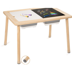 futaiphy Sensory Table for Toddlers 1-3, Kids Table Play Sand Table Indoor, Multifunction Sensory Table with 2 Bins, Easy to Assembly with Ideal Kids Activity Table for Playing, Learning, Drawing! black