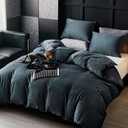 WARMDERN Dark Grey Flanne Velvet Duvet Cover Queen Sizel Duvet Cover Bedding Sets, 3pcs Ultra Soft Luxury Textured Modern Crystal Velvet Duvet Covers with Zipper Closure(Dark Grey, Queen)
