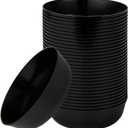 [30 Pack 16 OZ Bowls] Edge Collection Black Plastic Party Bowls Premium heavyweight Elegant Disposable Tableware Dishes