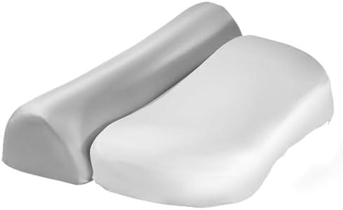 Constructs Zero Pressure Memory Foam Cervical Neck Pillow of Sleeping: Tech-Advanced, Ultra-Comfy, Hygienic & Stylish, Soft Washable Design for Neck Support & Quality Sleep Boost (White + Gray)