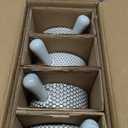 MONITO 28 Oz French Onion Soup Bowls With Handles, Stackable Ceramic Soup Crocks, Serving Bowls Set of 4, Oven/Microwave/Dishwasher Safe, for Chili, Beef Stew, Cereal, Pasta, White-blue