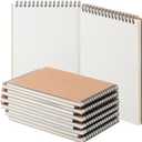 12 Pack Graph Paper Spiral Notepad A5 Top Wirebound Notepad Grid Notebook Steno Pads Memo Notebook Grid Paper 140 Pages for Writing Sketching Drawing Office Supplies (Kraft) (Brown)