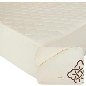 Bioweaves 100% Organic Cotton Mattress Pad Cover, GOTS Certified Cooling Quilted Fitted Mattress Topper & Protector with Soft Cotton Wadding - 20 Inch Deep Pocket, Queen