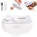 Electric Nail Clipper, 2 in 1 Electric Automatic Nail Clippers for Seniors and Adults Baby Easy Clip Nail Clippers with Polishing, Light & Storage 2 Adjustable Speeds for Nail Trimmer White