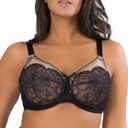 Smart & Sexy Womens Lace & Mesh Full Coverage Bra (42G, Black Hue With Blushing Rose)