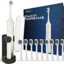 Diamond Style - Electric Toothbrush, 10 Brush Heads & Travel Case, 42,000 VPM Electric Motor & Wireless Charging, 15 Modes with Smart Timer, Ultra Whitening Toothbrush for Adults and Kids