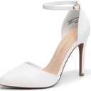 DREAM PAIRS Women's Oppointed-Lacey Pointed Toe Ankle Strap High Heel Stiletto Pumps Wedding Dress Shoes (6)
