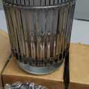 Kate Aspen Ribbed Glass Candle Holder Set - 6 Smoke Gray Tealight Holders for Home, Kitchen, Room or Living Room Decor - Vintage Tea Light Votive Accent for Table or Shelf Styling