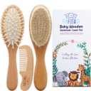 Baby Hair Brush Set for Newborns & Toddlers - Baby Brush and Comb Set - Ultra Soft Goat Hair Bristles, Perfect for Cradle Cap, Newborn Showers & Registries Gift, Comb Brush for Girls & Boys