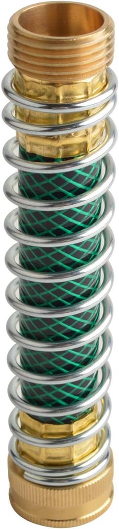 HYDRO MASTER Garden Hose Coiled Spring Protector, Solid Brass Connector, Garden Faucet Extension