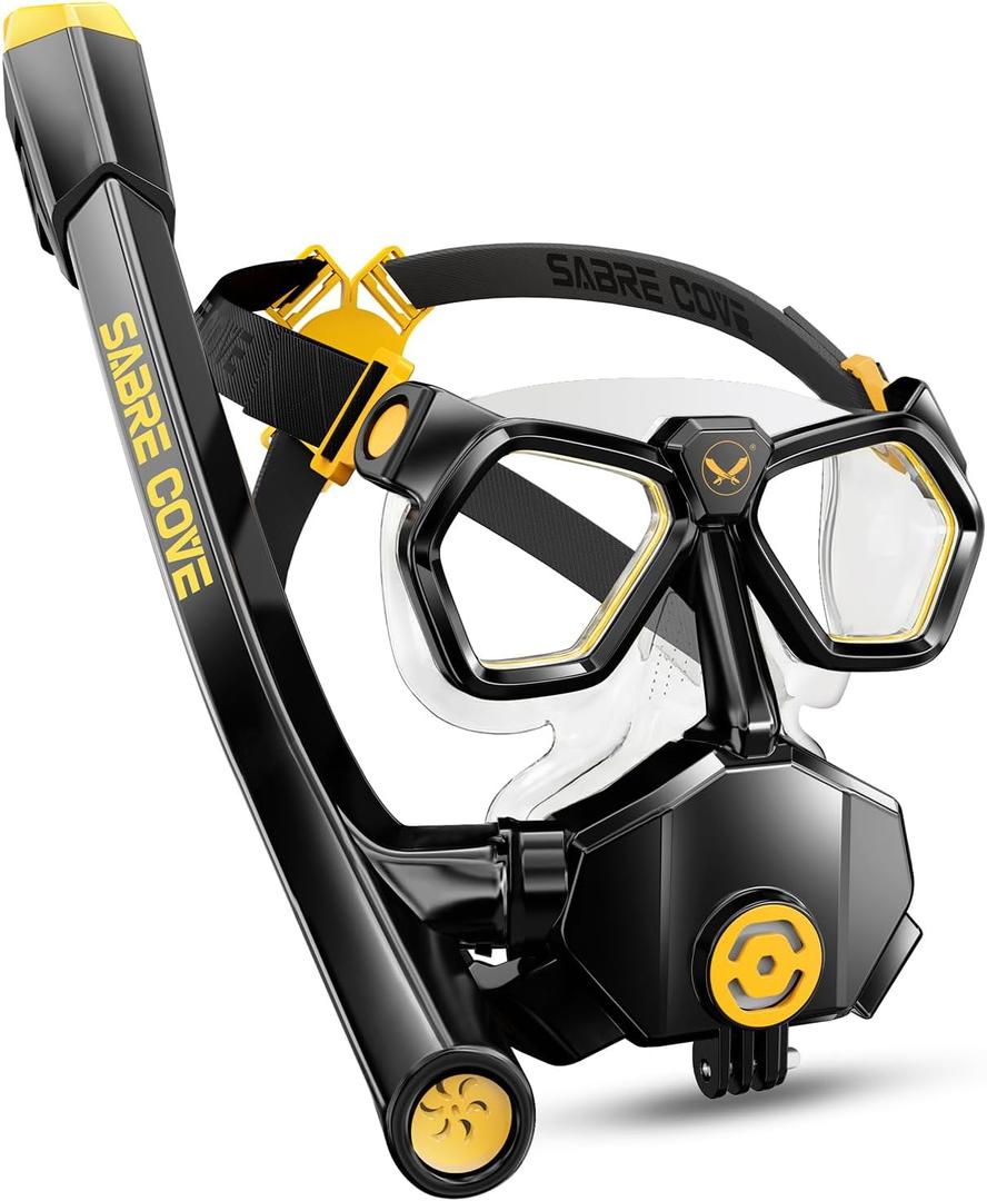 Snorkeling Gear for Adults Teen, Full Face Snorkel Mask with Ear Equalization, Quick Release Anti-Leak and Anti-Fog with Mesh Bag, Flexible Dry Top Snorkel, Beach, Pool