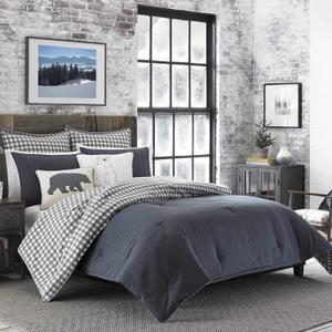Eddie Bauer - Twin Reversible Comforter Set with Sham, Size: Twin, Comforter- 63" x 86", Sham- 21" x 27"