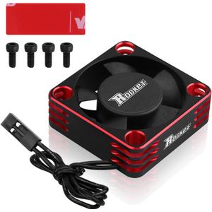 Motor Cooling Fan 30mm RC Model Heatsink 28000RPM ESC Cooling Fan for RC Car 1/8 1/10 1/12 Scale 540 550 Brushless Motor (Black+Red)
