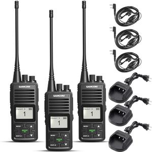 SAMCOM FPCN10A Two-Way Radios Long Range, 3000mAh Rechargeable Long Standby Walkie Talkies for Adults, Programmed Commercial Handheld UHF 2 Way Radios with Earpiece, Group Talk Dual PTT, 3 Pcs
