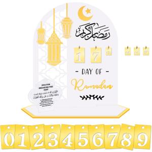 Ramadan Decorations for Home - Acrylic Ramadan DIY Countdown Calendar Gift for Kids, Eid Countdown Advent Calendar Mubarak Ornament for Table, Muslim Ramadan Party
