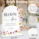 6x8" Bloom Bar Sign for Wedding Table Decor, Wild Flower Arch Acrylic Wedding Signs for Reception, Floral Bridal Shower Engagement Party Decor for Baby In Bloom Baby Shower Decorations