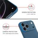 Design for iPhone 17 Pro Case with Card Holder for Women Men Soft Liquid Silicone Cover [Microfiber Lining] Full Camera Protection Shockproof Slim for iPhone 17 Pro Case Wallet Blue