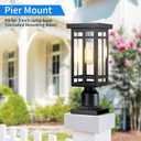14'' Outdoor Solar Post Light, Dusk to Dawn Solar Lamp Post Light, Black Lamp Posts Light Fixture, Waterproof Outdoor Pole Lights for Yard Garage Porch Patio, 1Pack (Included Mounting Base)