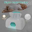 Baby Wipe Warmer with 16-Level Precision Heating, Portable USB-Powered Wet Wipe Warmer, Auto-Lift Spring Wet Wipes Dispenser, Gentle 45-60 Diaper Wipes Warmer for Diaper Changes, Home & Travel Use