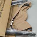 ONBRILL Outdoor Ottoman Set of 2, All Weather Outdoor Foot Stool with Supportive Textliene and Metal Frame, Stackable Oversized Outdoor Foot Rest for Furniture Patio Garden Pool, Beige