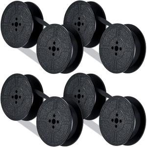 4 Pairs Universal Typewriter Ribbon, Durable, Portable, Compatible with Most Vintage Manual Typewriter, Calculator Ribbon for Great Print Capacity and Brightness(Black)