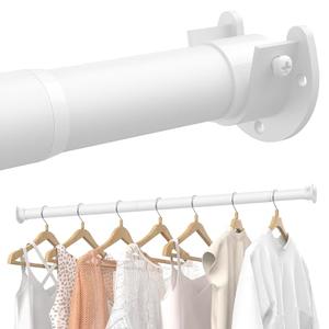 Closet Rods for Hanging Clothes, 17 to 39 Inches Stepless Adjustable Metal Closet Rod, 1.3 Inches Heavy Duty Clothes Hanging Rod for Closet Wardrobes Laundry RV