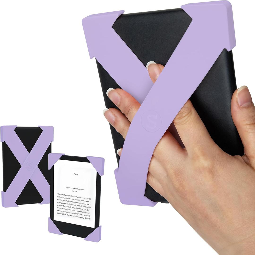 Strapsicle Silicone Hand Straps  Kindle Paperwhite Gen 11 (6.8) & Gen 12 (7), Colorsoft & Kobo Aura  Large  2-Pack  Lilac  Comfy Alternative to Case or Cover