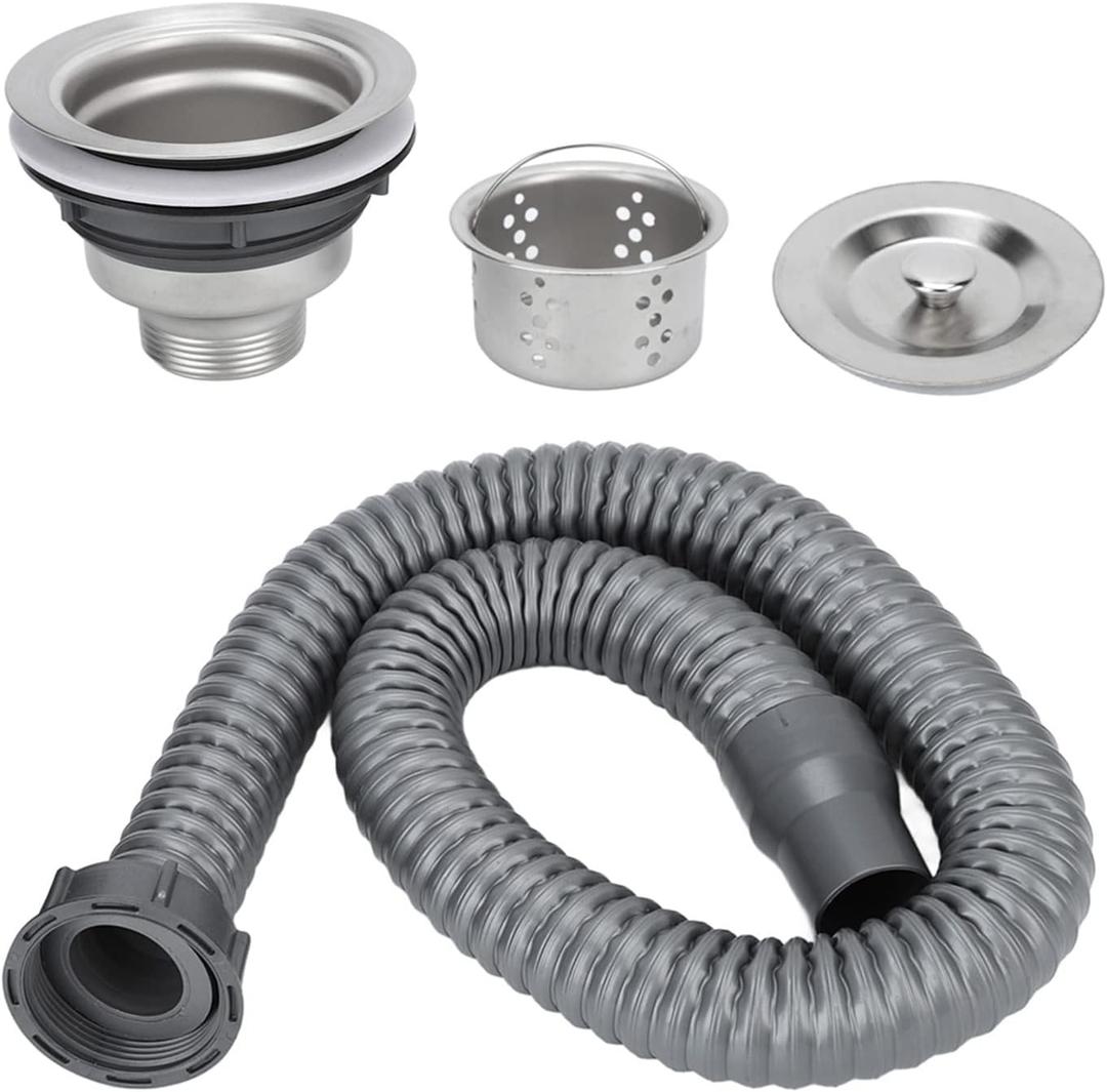 Drain Plug Stainless Steel Sink Plug, Hair Salon Shampoo Basin Drain Plug, Sink Plug with Hair Catcher Accessories for Shampoo Bed
