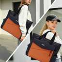 Women's Travel Tote Bag - Large Capacity Single Shoulder Carry-On, Lightweight Weekender Organizer for Work & Travel (Black-brown)