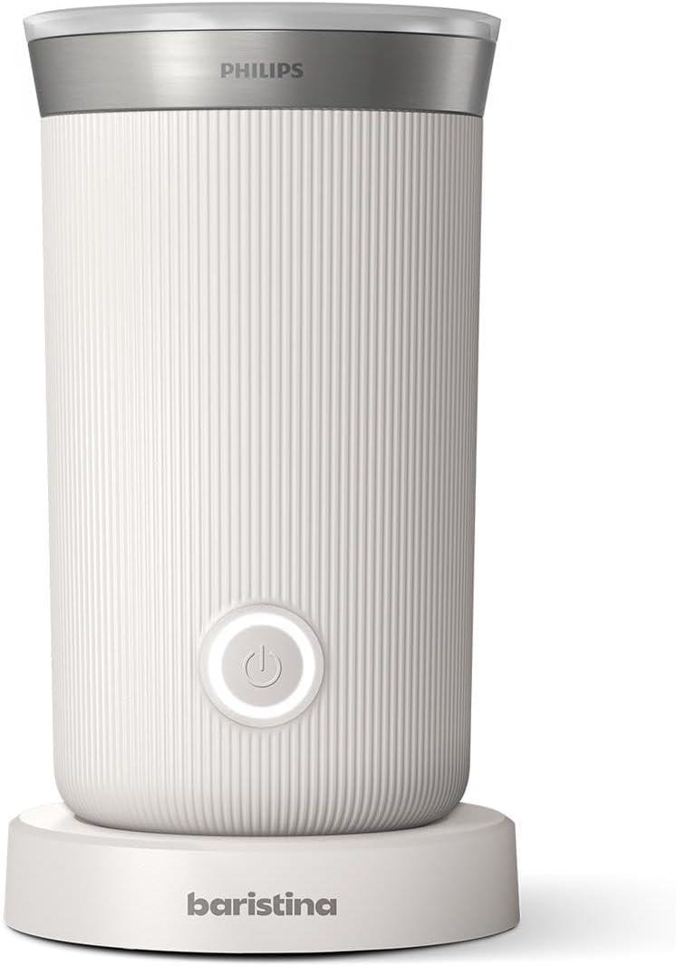 PHILIPS Baristina Milk Frother, Hot & Cold Foam, Natural White