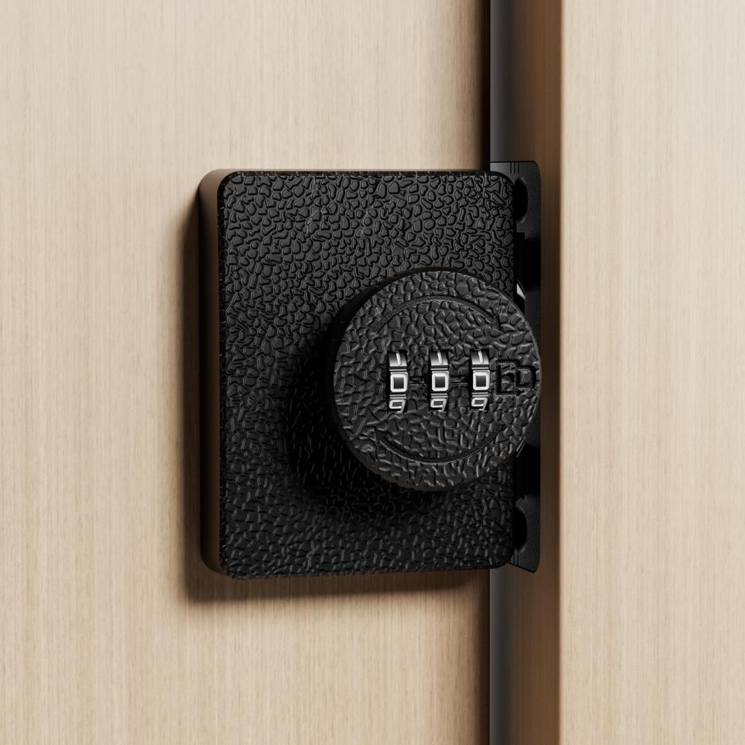 ETEKJOY Keyless Cabinet Lock 3-Digit Combination for Swinging/Sliding Door Drawer Cupboard Locker Closet Wooden Box Hook-Locking (Black, 90 Degree)