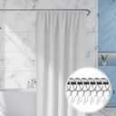 Hotop 30 Pcs Metal Drapery Curtain Rings 0.98/1.26/1.65 inch Interior Diameter and 30 Pcs Hanging Curtain Drapery Pin Hooks for Window Door Shower(Matte Silver,42mm)