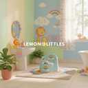 Potty Training Toilet for Toddlers with Easy-Clean Removable Bowl, Built-In Splash Guard, Slip-Resistant Wide Base, Engaging Design, Includes Potty Training Chart - Lemon Littles
