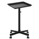 Salon Tray on Wheels, Metal Feet Salon Tray Cart, Salon Rolling Tray with Adjustable Height, Dentist Tray, Tattoo Tray for Salon and SPA Use (Dark Black)