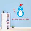 Family Merry Christmas Adorable Cartoon Wall Decal Decoration Cute Little Happy Penguin Christmas Cute Santa Hat Candy Cane Holiday Gift Lasts Years and Easily Removable - Size: 30 in(W) x 24 in(H)