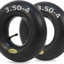 4.10/3.50-4 Replacement Inner Tube, 2 Pack with TR-87 Bent Valve Stem, Heavy Duty, for 10" Tires, Hand Truck Garden Utility Wagon Go Cart