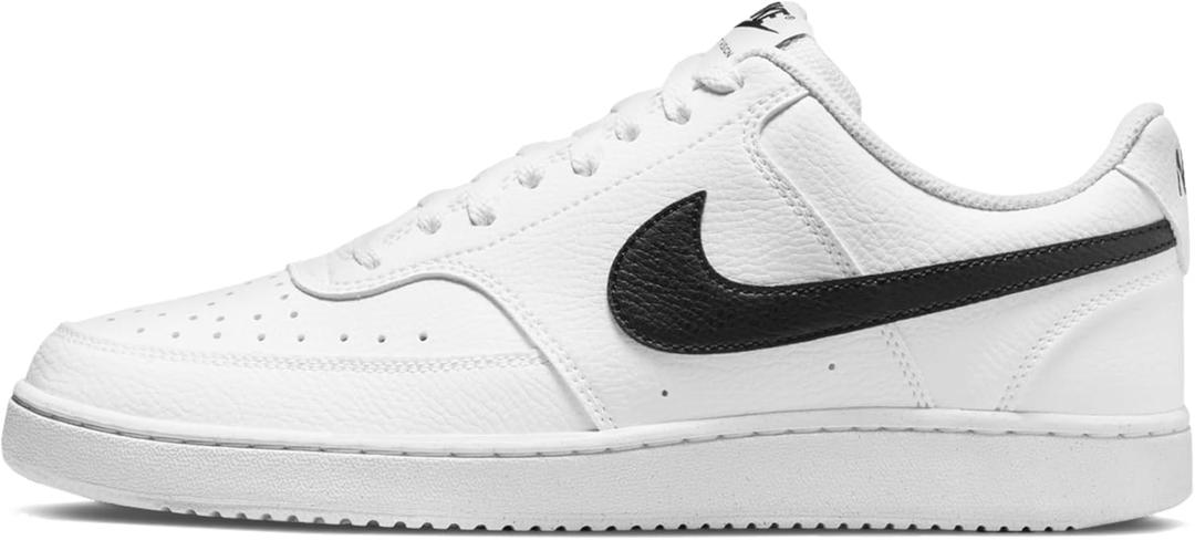 Nike Men's Court Vision Low Next Nature Shoes (11.5, White/Black/White)