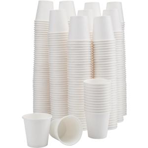 Nicunom Paper Bath Cups, 400 Count, 2 oz, White, Disposable, Round, Small Cups for Coffee, Water, Tea, Juice, Mouthwash, Medicines White